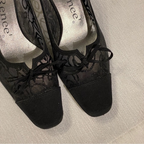 J. Renee Shoes Women's Black Mesh Medium Heel Dress Pumps Size 6.5M - Picture 3 of 12